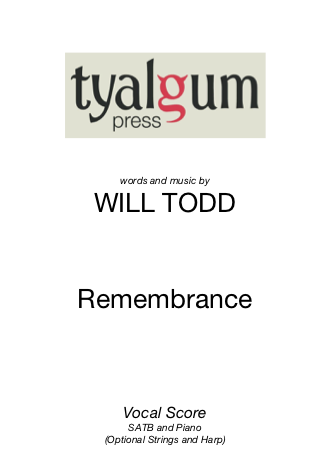 Remembrance Vocal Score SATB