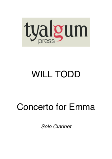 Clarinet Concerto Concerto for Emma Solo Clarinet
