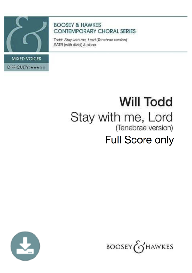 Stay With Me Lord Tenebrae Version Full Score only