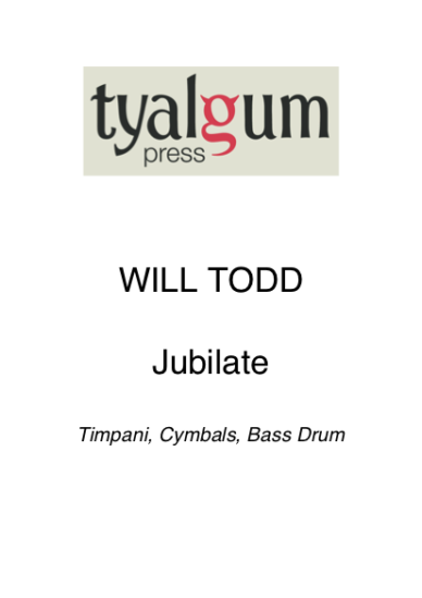Jubilate percussion part for timpani cymbals and bass drum