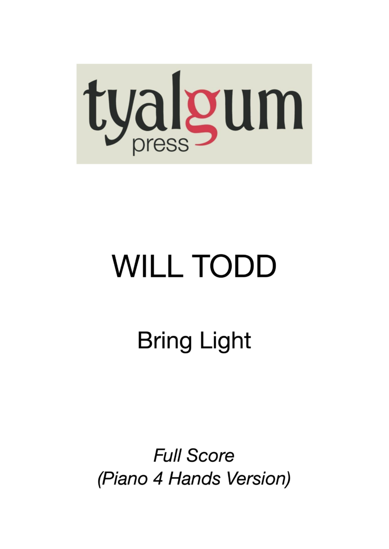 Bring Light arrangement for SATB and Piano 4 Hands Full Score