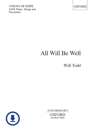 all will be well vocal score for satb, piano, strings and percussion