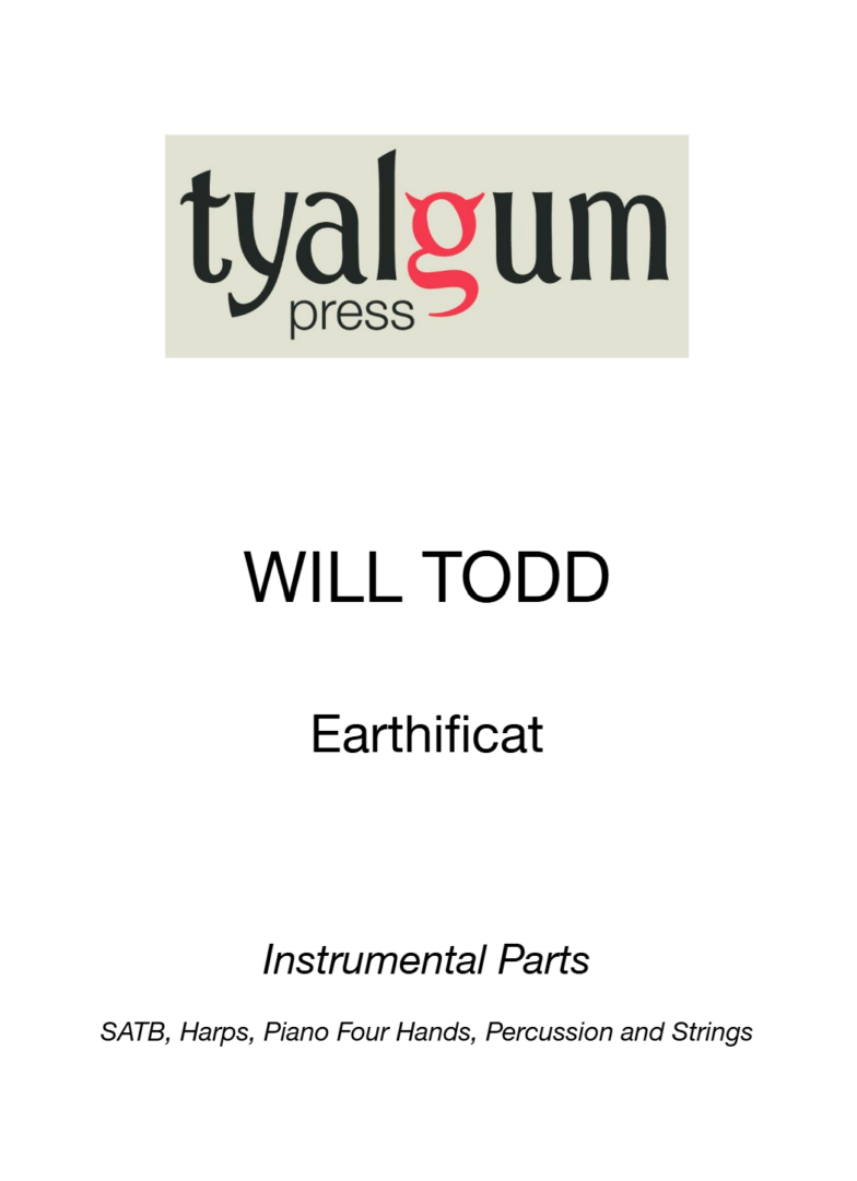 earthificat instrumental parts for satb, harps, piano four hands, percussion and strings